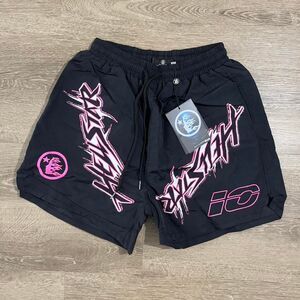 Hellstar Pink Logo Black Shorts